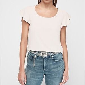 Light Pink Flutter Sleeve Top